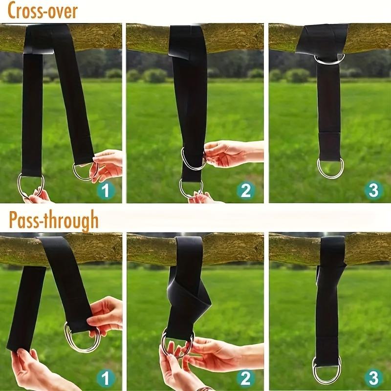 2Pcs /set Heavy Duty Tree Swing Sling Set - Camping Hammock with Two Safety Locking Buckles - Fits All Swing Types Outdoor Swings Hammock Accessories