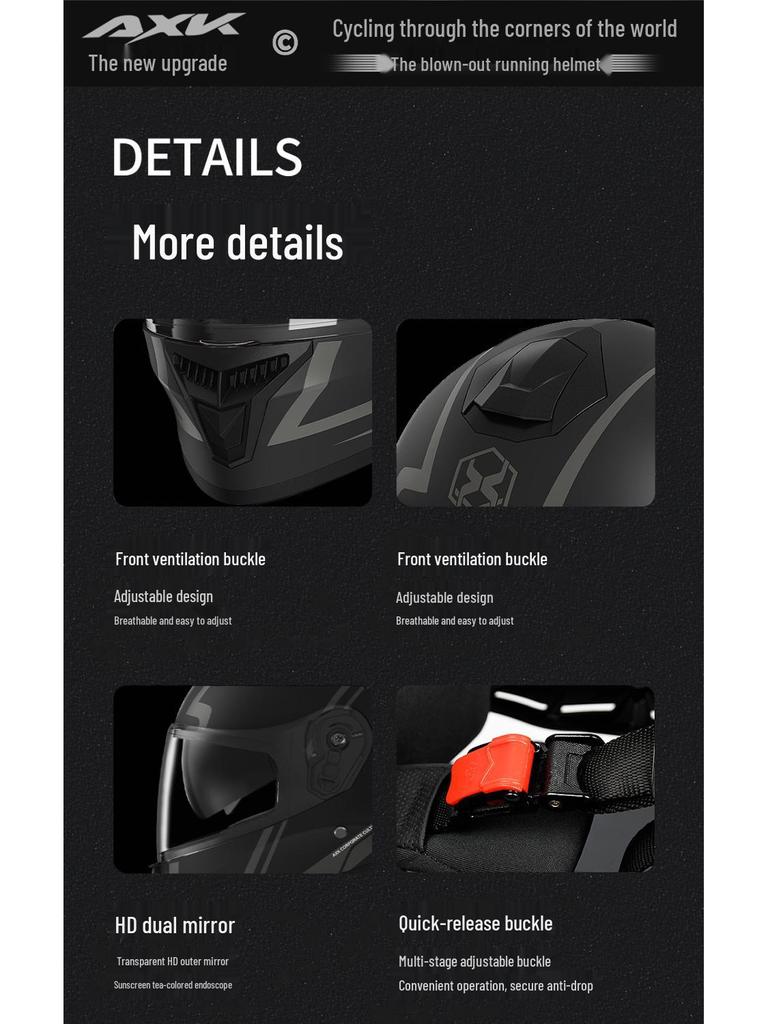 Certified Full Face Motorcycle Helmet for Men & Women - All Seasons, Anti-Fog, Winter Warmth