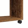 Side Table with Casters Rustic Wood Look 70 X 35 X 60 Cm Engineered Wood