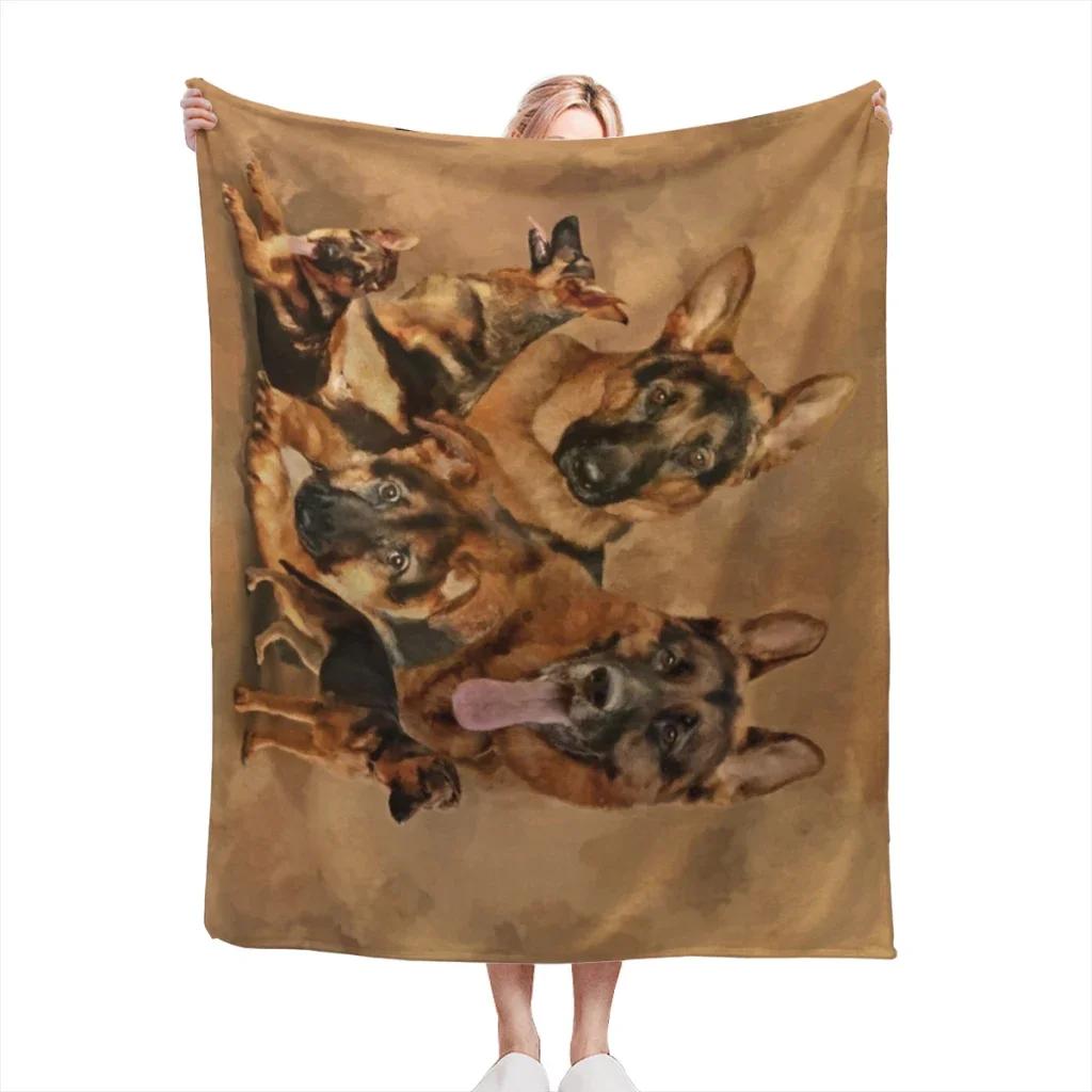 German Shepherd Blanket Dog Flannel Throw Bed Blankets Cozy Lightweight Soft Bedspreads Bedding for Sofa Couch Bed Home Decor