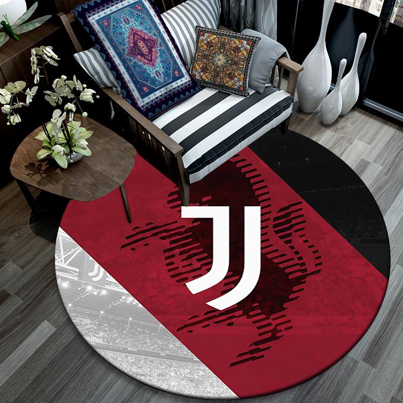 Juventus Football Club3 Round Area Rug,Carpet Rug for Living Room Bedroom Sofa Playroom Decor,Non-slip Floor Mat