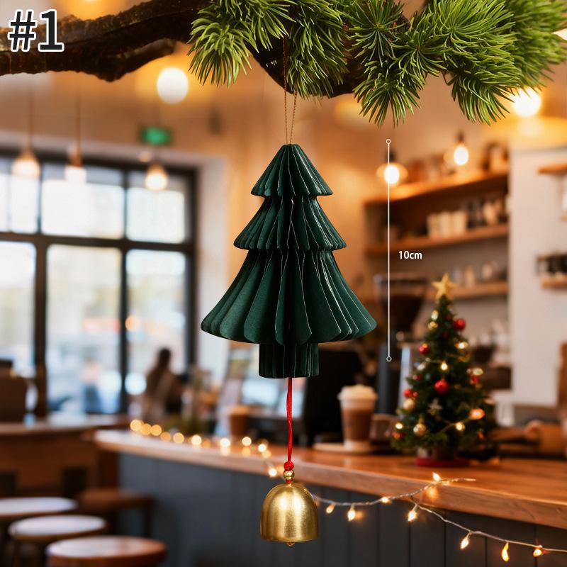 Christmas Bell Hanging Decoration Doorbell Christmas Party Hanging Decoration Creative Glitter Christmas Tree Keychain Pendent