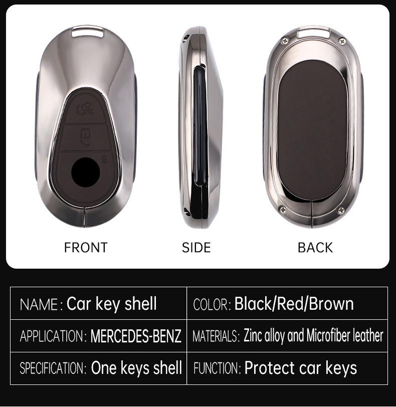Mercedes Key Case for C-Class, S-Class, GLC, and Maybach - Suitable for Men and Women, Metal Key Shell for C200L, GLC300, C260L
