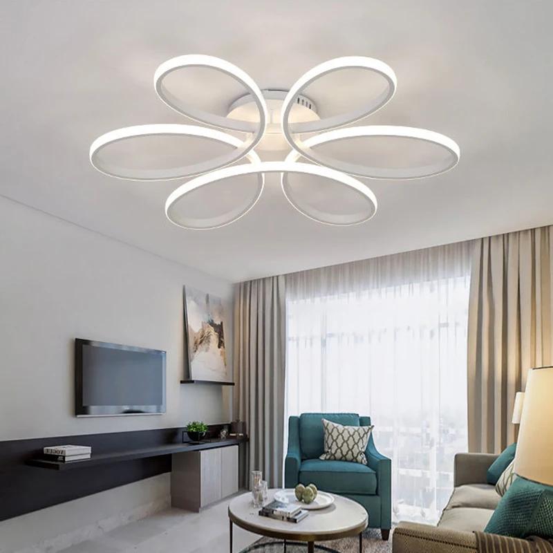 Modern LED Ceiling Light 30CM June Flowers Black And White For Bedroom Living Room Restaurant Hotel Interior Lighting Fixtures
