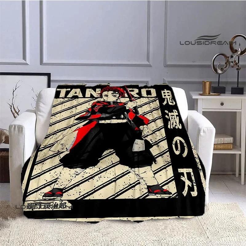 Demon Slayer Cartoon Deka s potiskem Dětské Teplé deky Flanel Měkká a pohodlná podšívka do postele Dárek k narozeninám