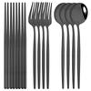 12-16Pcs Chopsticks Knife Fork Spoon Cutlery Set Green Gold Dinnerware Set Luxury Stainless Steel Flatware Korean Tableware Set