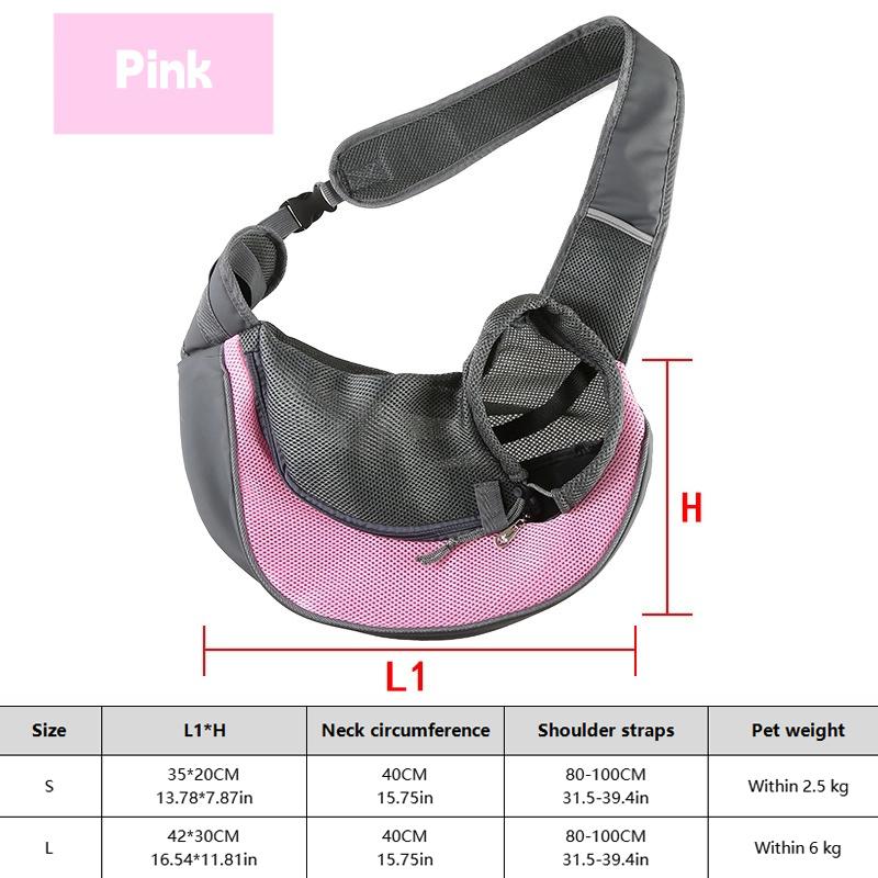 

1Pc Travel Crossbody Bag For Puppy Cat Hiking Camping Dog out backpack,Dog Sling Carrier Breathable Mesh S розовый