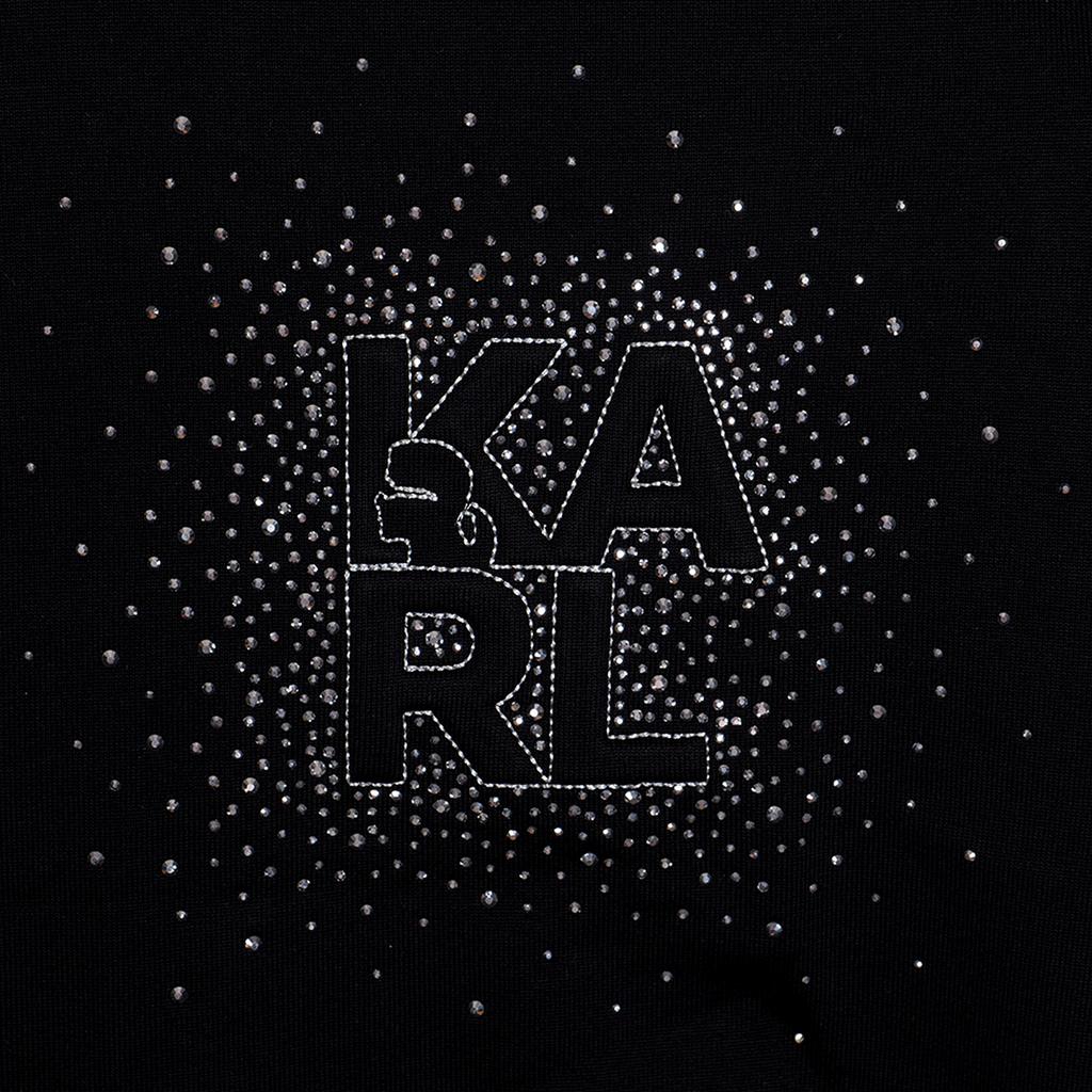 Karl Lagerfeld Sport Outdoor Commuting Fashion Logo Letter Embroidered Round Neck Pullover Short Sleeve T-Shirt Men Tops Black 1K1E50602817001