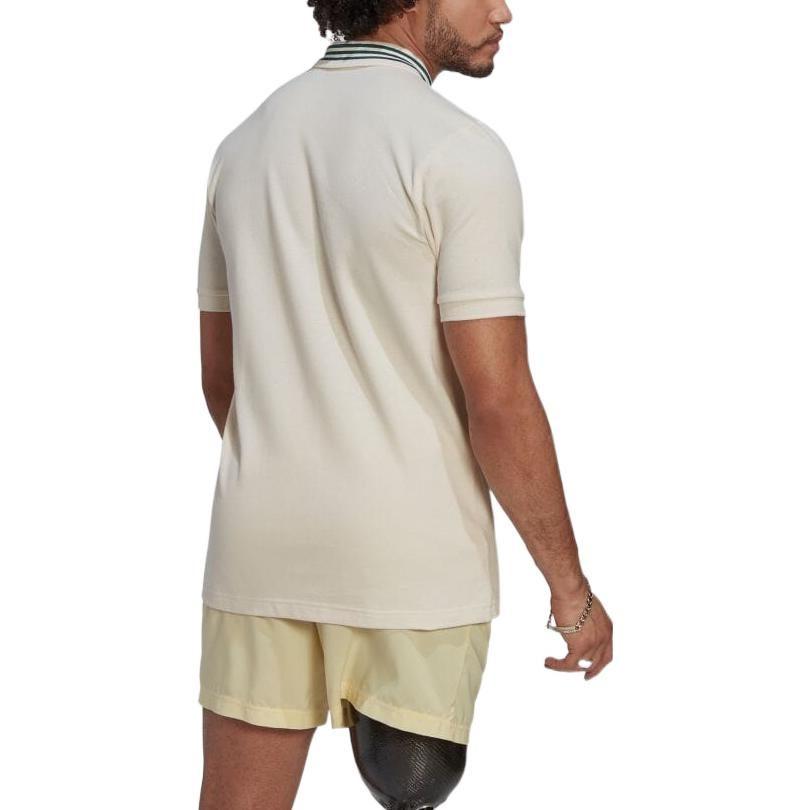 Adidas Polo Shirts Men's White Polo Collar Moderate Straight Fit HR7898