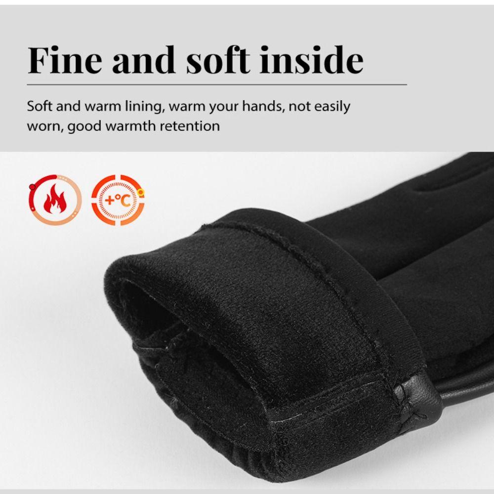 1pair Fleece Lined Winter Gloves Windproof Cycling Gloves Gifts Touchscreen Gloves Cold Weather