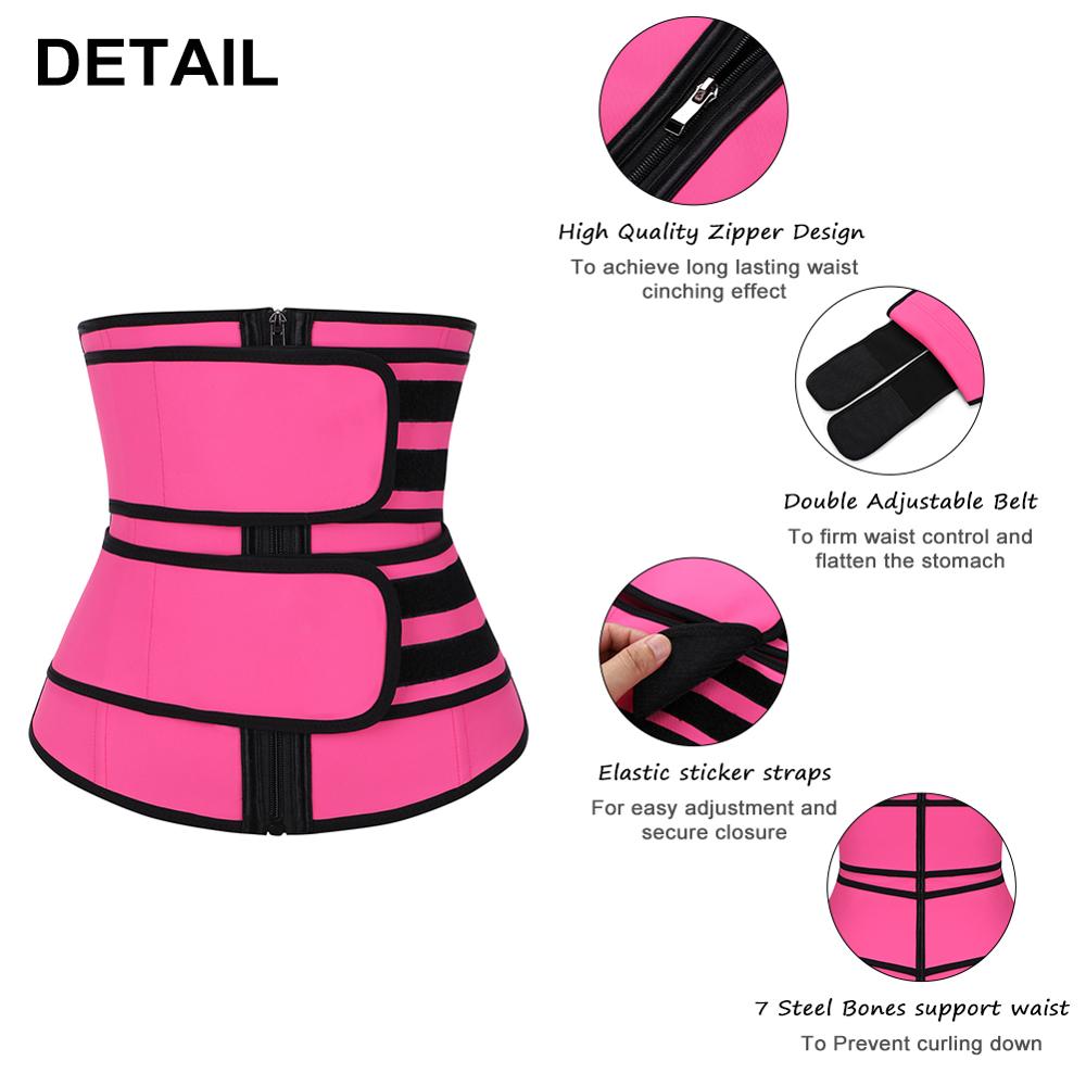 HEXIN Custom Colombian Fajas Body Shaper Red Abdominal Tummy Control Double Straps Latex Waist Trainer Shapers for Women