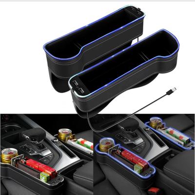 EXCEREY Auto Spalt USB Auto Aufbewahrung Auto Konsolenaufbewahrung Seitenaufbewahrung Autositzseite für Fahrer- und Beifahrerseite Tasche, Aufladen, Tasche, Halter, Box,