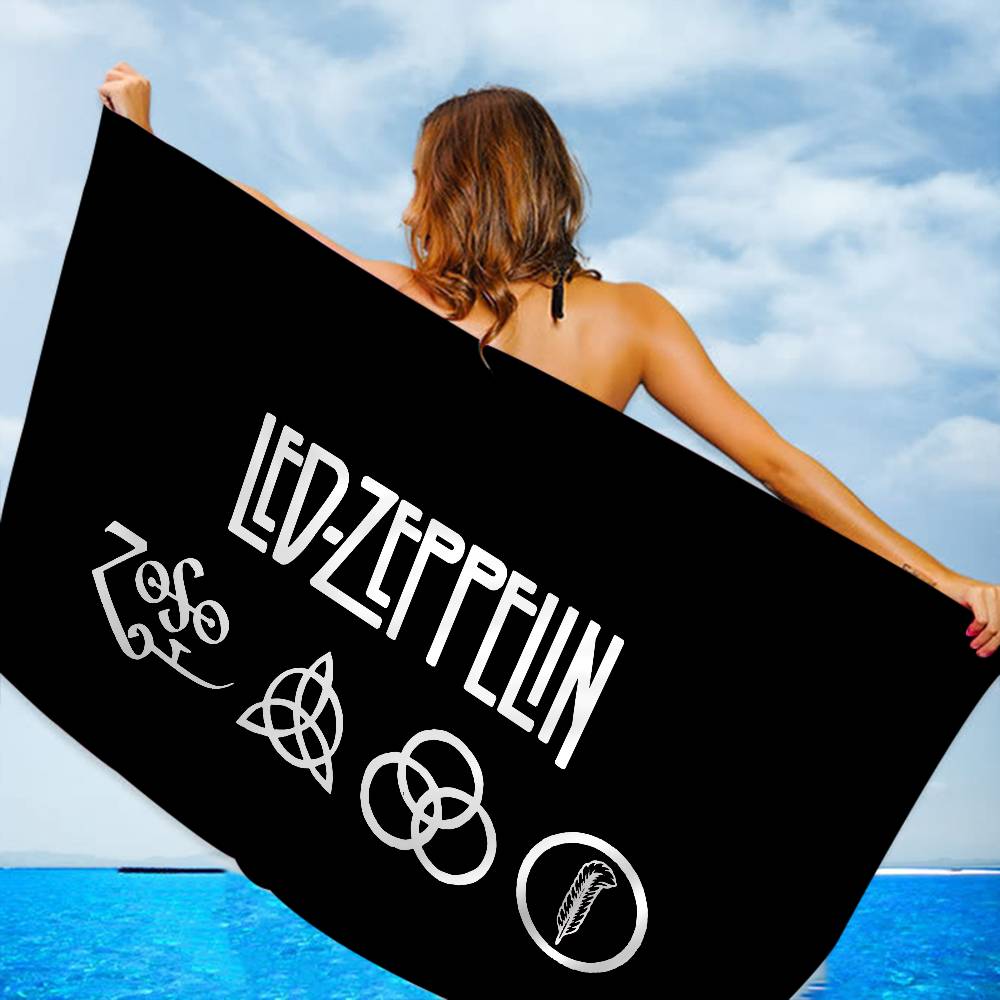 Classic Rock Band L-Led Z-Zeppelin Beach Towel Colorful Bath Towels for Girl Microfiber Quick Dry Custom Sand Free Beach Yoga