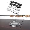 For Toyota CHR C-HR 2016- Car Exterior Front Door Handles Covers Bowls Chrome/Carbon Catch Cap Stickers