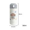 380ML Stainless Steel Thermos Vacuum Flask Cute Cartoon Thermal Bouncing Water Bottle Insulated Straw Cups Tumbler Drinkware