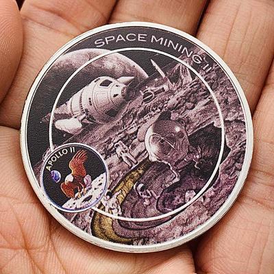 Apollo Space Missions In the United States, Footprints, Silver Plated Commemorative Medals, Play with Creative Gift Coins, Coin Commemorative Coins