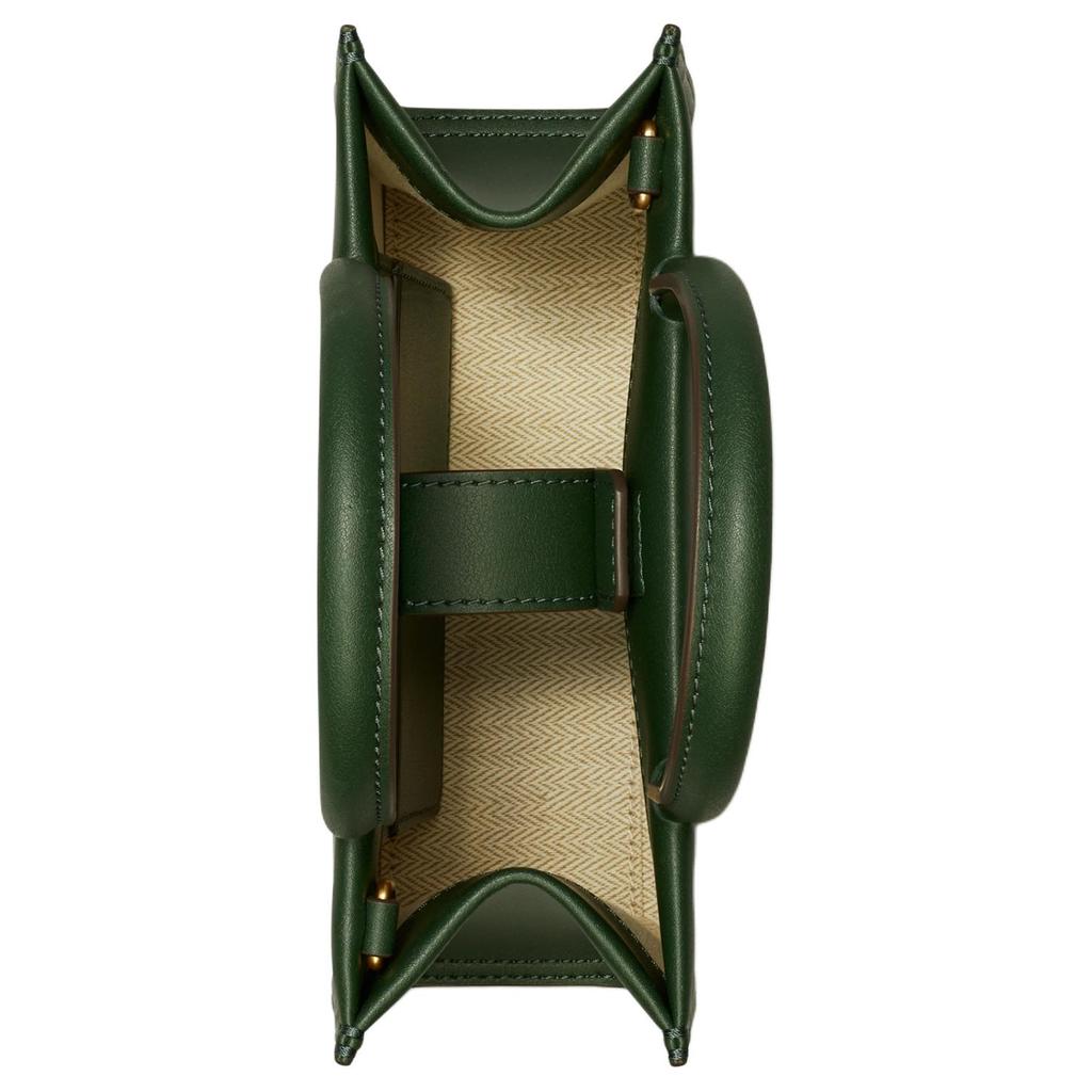 Tory Burch Ella Bio Magnetic Snap Adjustable Detachable Shoulder Strap Tote Bag Shopping Bag Crossbody Handbag Mini Women Tote Basil-Green 145613-312