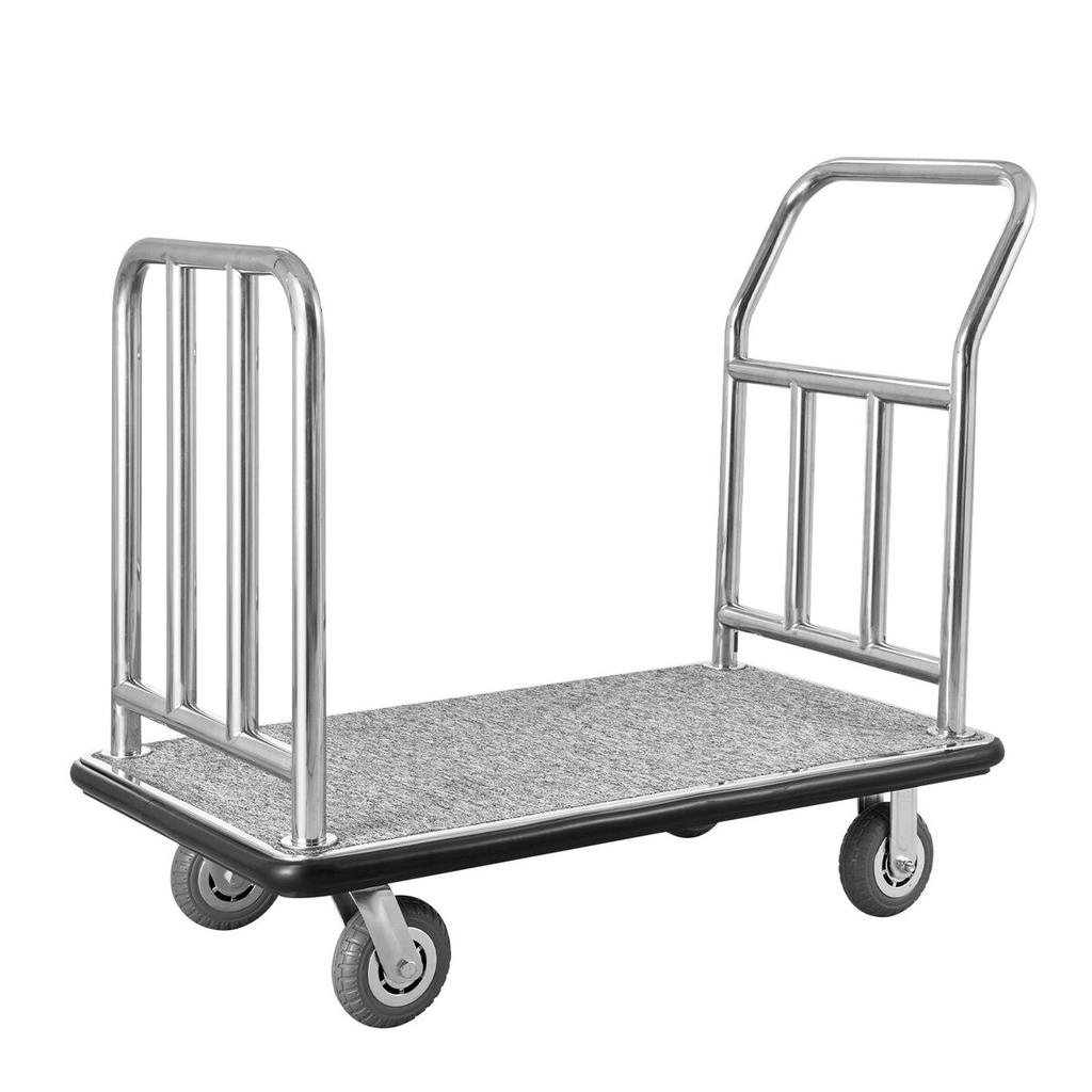 Carrello portabagagli per hotel, carrello a piattaforma da 750 libbre con telaio anteriore rimovibile