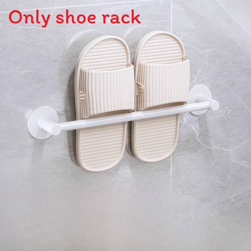 Space Aluminum Wall Mount Shoe Rack For Bathroom With Waterproof Adhesive Installation Modern Design For Home Organization