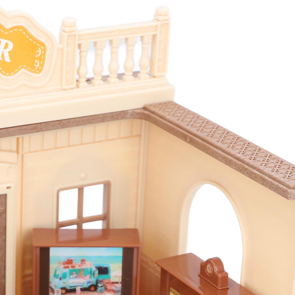 1:12 Scale Doll House Furnishings Plastic Miniature TV Tea Table Sofa Fireplace Flower Pots Living Room Dollhouse