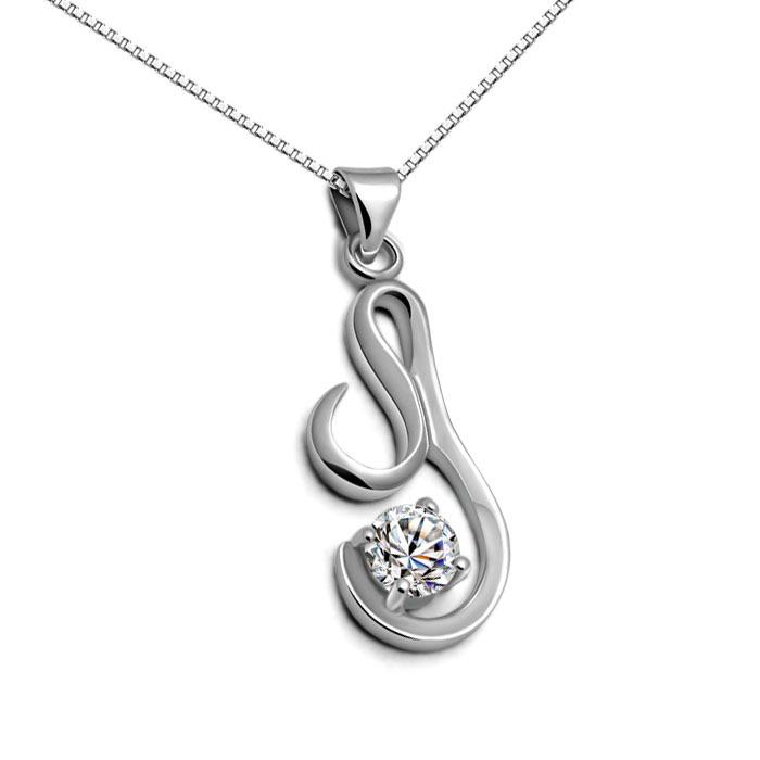 Rolali Pendant Necklace Single Inlaid Gemstone Plated Platinum Heart Chain Women'S Versatile Jewelry Dy