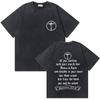 Gewaschenes Vintage Christian Jesus Grafik T-Shirt für Herren Hohe Qualität Baumwolle T-Shirts Herren Hip Hop Gothic Oversized T-Shirt Streetwear