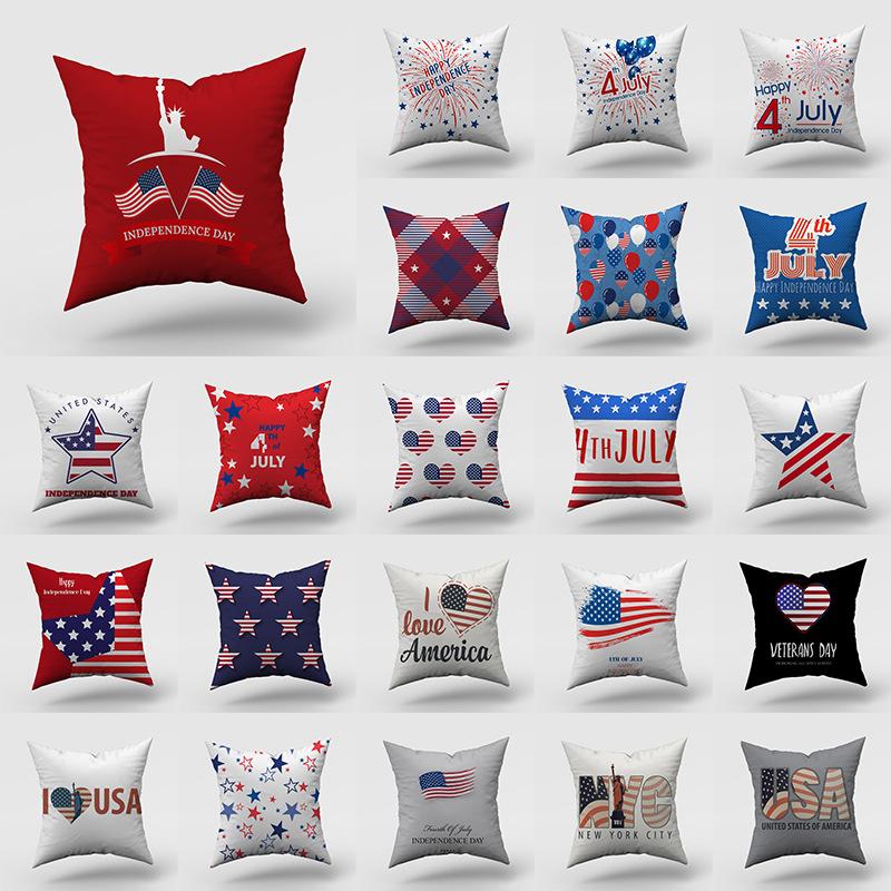 New American Independence Day Pillow Cover American Logo Outdoor Home Decoration Pillow Cushion Cover