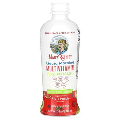 MaryRuth's, Liquid Morning Multivitamin Essentials+, Fruit Punch, 32 Fl Oz (946 Ml)
