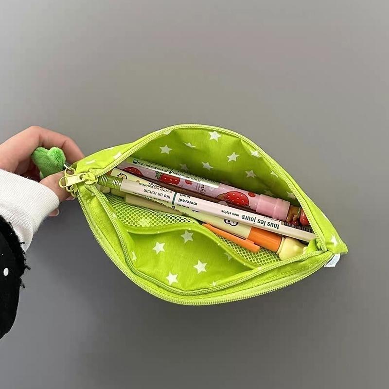 1 Piece Multifunctional Large Capacity School Stationery Bag Cute Stars Pencil Case Mesh Multilayer Pen Bag