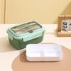 Nordic-Style Stainless Steel Lunch Box with Compartments, Fork, and Spoon - Microwave Safe
