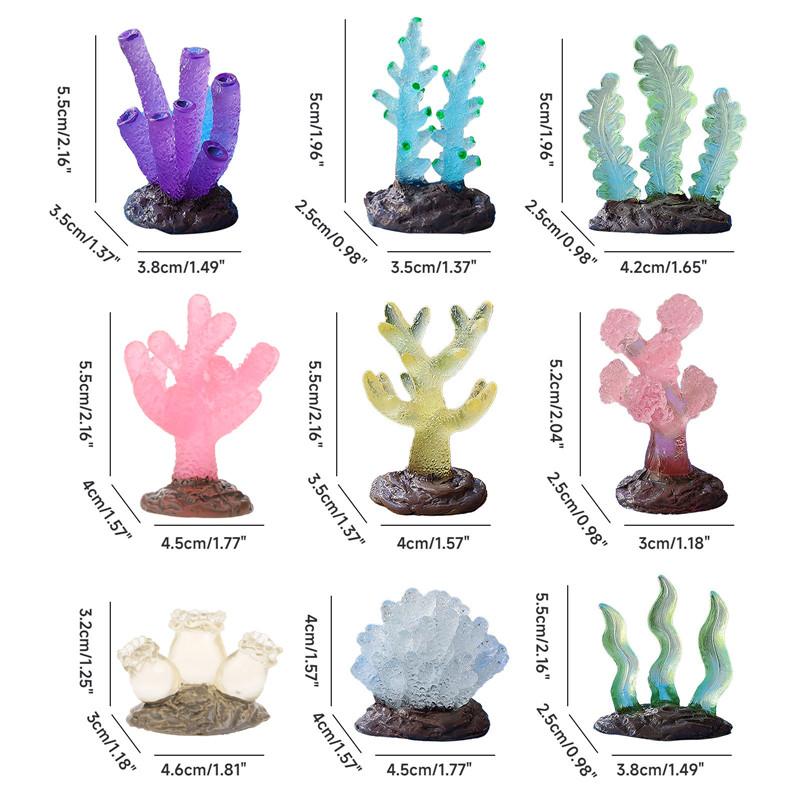 Aquariums Glowing Resin Coral Decoration Fish Tank Aquatic Underwater Ornament Landscaping Safety Decor for Fish Shirmps