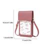 Touchscreen Handy Tasche, Damen Umhängetasche mit Blumendruck, Modische Klapptasche