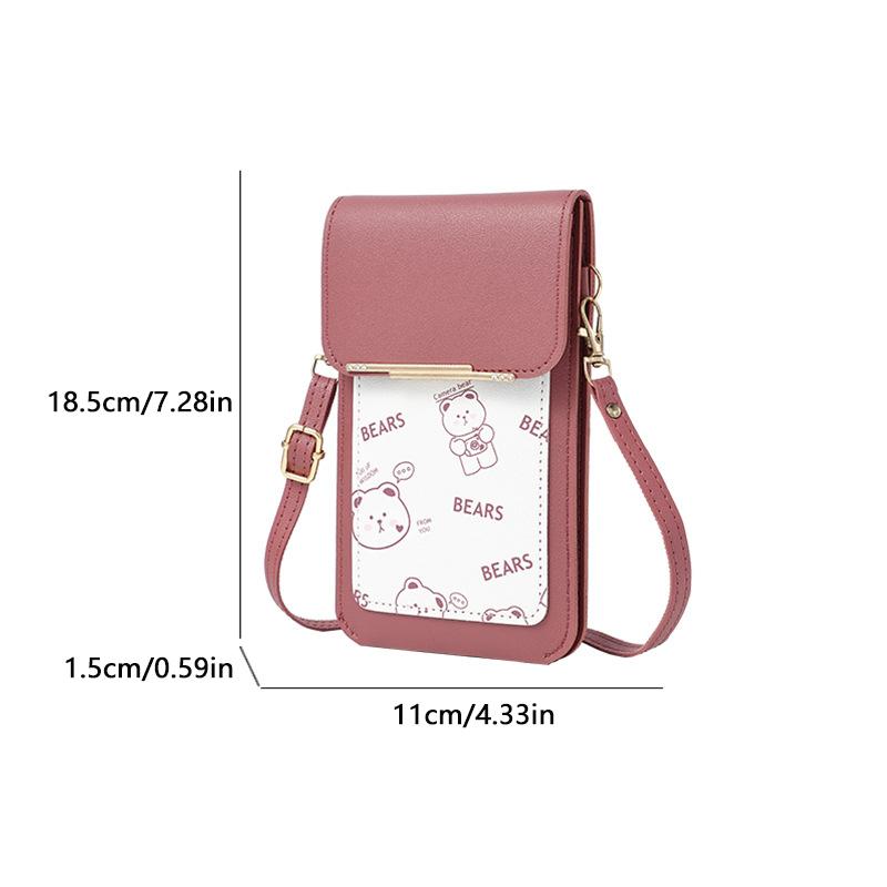 Touch Screen Mobile Phone Bag, Women'S Floral Printed Crossbody Bag, Fashionable Flip Bag