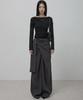 Peulleeoeob Layered Wrap Trousers (Fl-255_Charcoal)