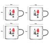 4pcs Sets Tea Cup with Lettering Creative Water Cup Heat Resistant Glass Cup with Handle Household Coffee Mug Drinkware Teaware