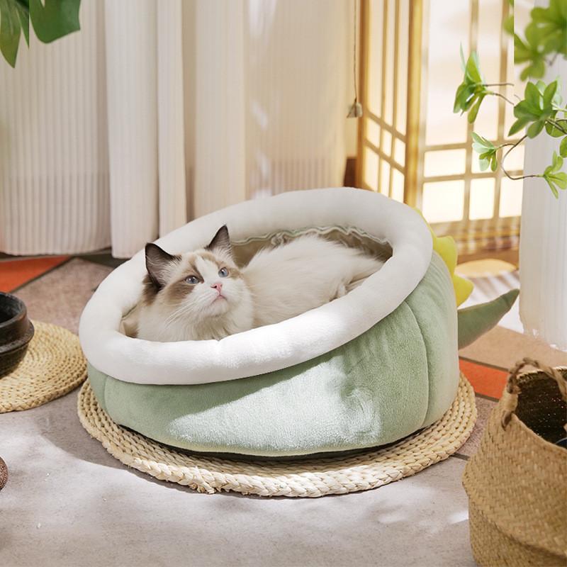 Products Pet New Cat Ear Nest Circular Cool Seat Anti Slip Plush Comfortable