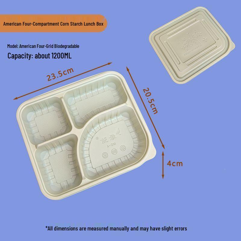 Eco-Friendly Biodegradable Corn Starch Lunch Box with Lid