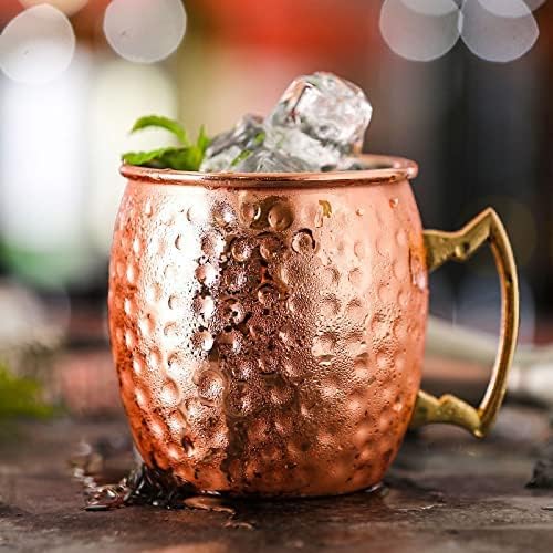 Coffee Cocktail Mug Brass Cup Plated 500ml Moscow Mule Mug Wholesale Stainless Steel 500ml Hammered Point Copper White Box Mugs 500ml медный