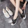 White Canvas Women's Shoes One Foot Flat Shoes Board Shoes Summer Lazy Cloth Shoes