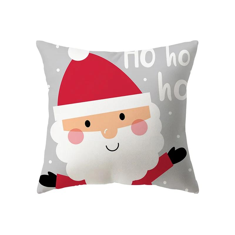 

Merry Christmas Cute Santa Claus Snowman Print Pattern Cushion Cover Home Living Room Sofa Decoration Pillow 12x12Inch