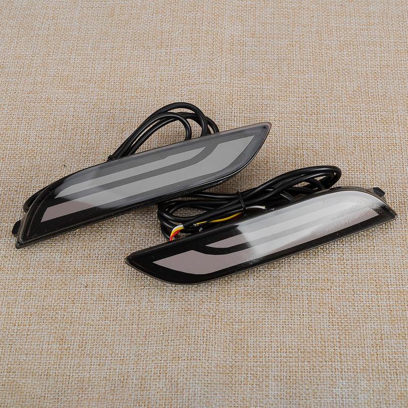 1 Pair Smoked Lens Rear Bumper Reflector LED Tail Turn Signal Light Brake Lamp Fit for Toyota Camry 2018   - 12V