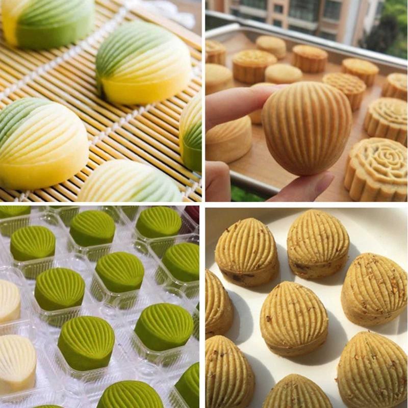 24TE Hand-Pressure Moon Cake Mould Flowers Cake Moon Stamp Moon Blossom Pastry Tool CN