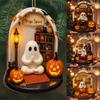 Cute Reading Ghost Halloween Ghost Ornaments 2D Flat Acrylic Pendant Halloween Hanging Home Decor