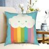 Proud Rainbow Cloud Pillow Case Printed Home Soft Throw Pillow Rainbow Pride Proud Minimalist Minimal Pop Art Blue
