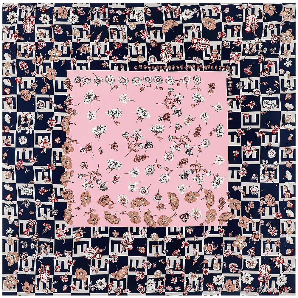130cm Letter Color Matching Small Floral Scarf Silk Scarf Bandanna Square Scarves Women Kerchief For Ladies Shawl