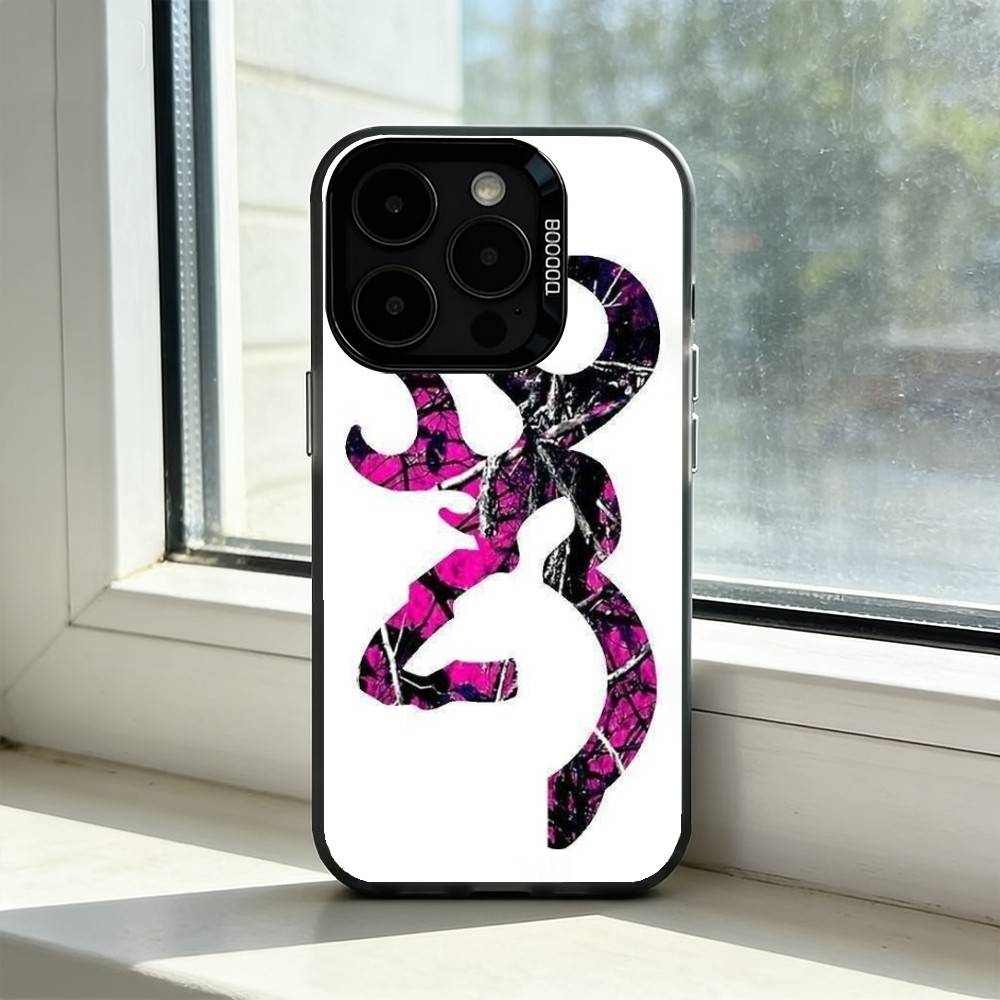Cool B-BrowningS Phone Case For iPhone 17,16,15,14,13,12,11 Plus,Pro Max,XS,Colored Silver Plated Inside Cover