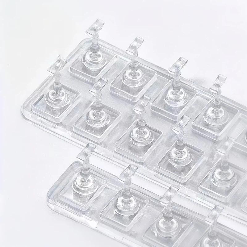 5/10Pcs Transparent Non-Magnetic Nail Display Stand For Acrylic Fake Nails Display Board For Manicure Salon Practice Holder Tool