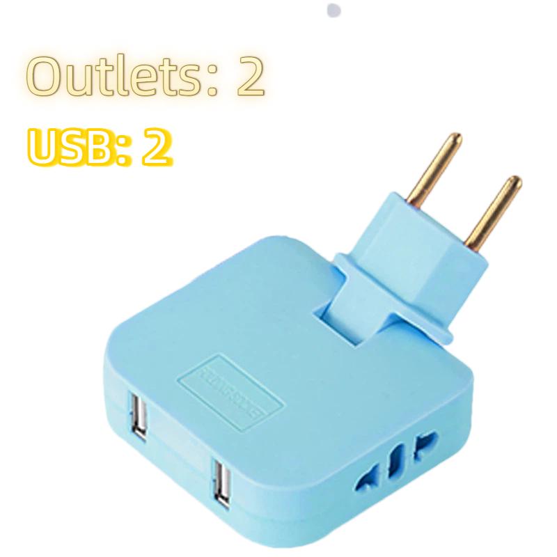Europäischer Standard Drehbarer Steckdosenadapter – 180° Schwenkbar, Mehrfachsteckdose, Leicht, Kabellos & Tragbar