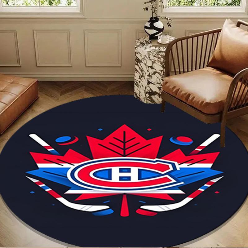 Montreal Ice Storm Round Rug for Livingroom,Bedroom, Palyroom, Chair Rug, Area rug, Circle Carpet, Large Size Decor Fan Christmas gift