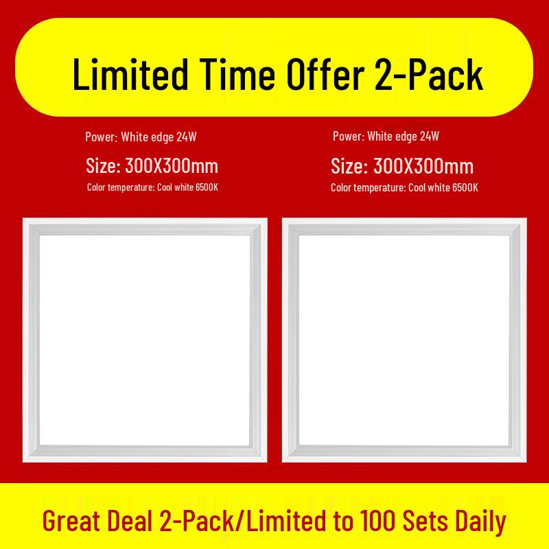 30x30 Recessed LED Ceiling Light for Kitchen, Bathroom, Shower - Aluminum Frame